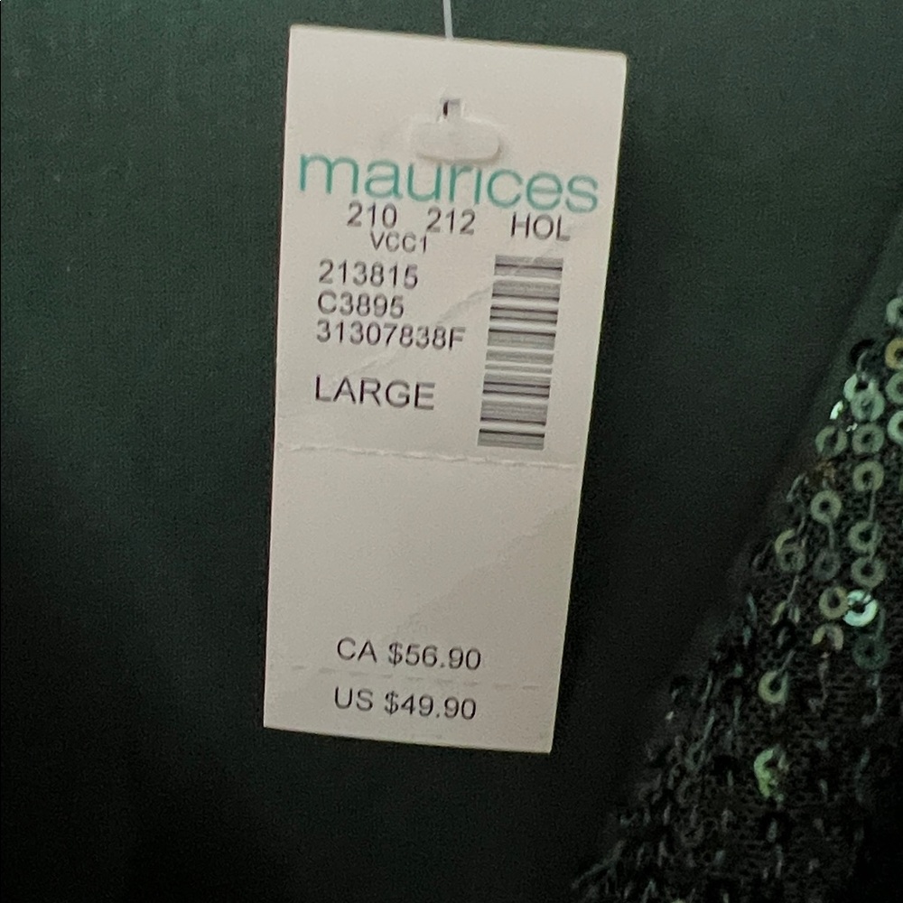 NWT Green Sequined V Neck Dress - Picture 6 of 9